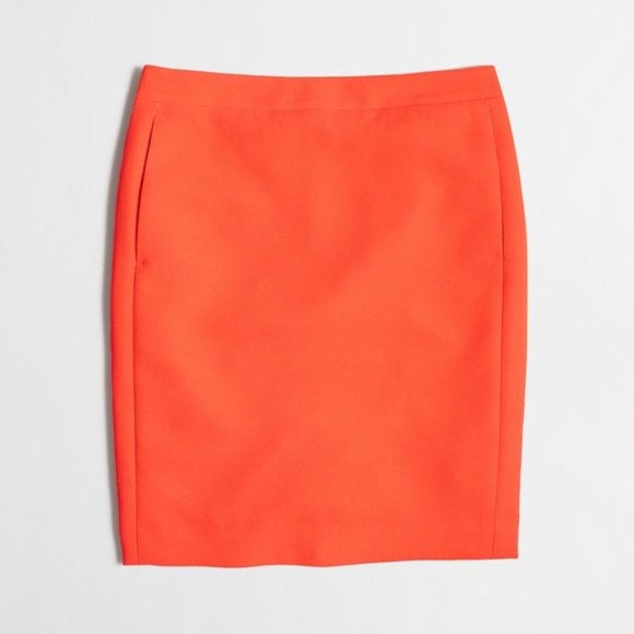 J. Crew Factory Dresses & Skirts - J.Crew Neon Orange Crepe Pencil Skirt